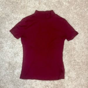 Maroon turtleneck cropped